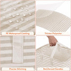 80L Large Laundry Baskets (Beige / 80L)