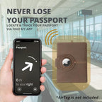 Passport Holder with Airtag Slot and RFID Blocker (02 Java Brown)