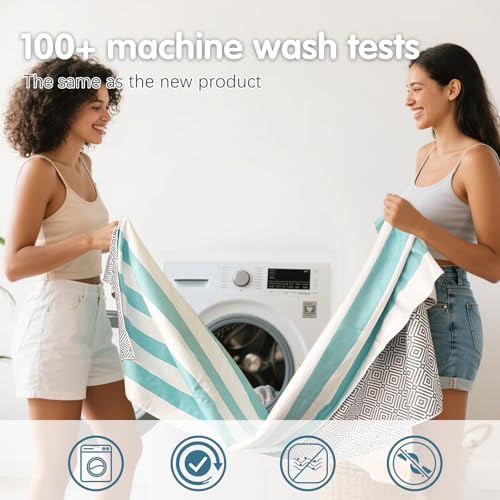 2 Pack Microfiber Beach Towel (2 Pack- Blue Green / 75”x 35”)