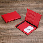 Leather Passport Holder for Travel (Red)