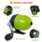 Kids Fishing Pole with Spincast Reel Telescopic Fishing Rod Combo Full Kits for Boys (Green / 4FT / 1.2M)