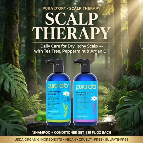 Scalp Therapy Shampoo & Conditioner Set for Dryness (16 Fl Oz (Pack 2))