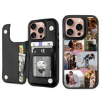 Custom Wallet Phone Case for iPhone 16 Pro (Black-E / iPhone 16 Pro)