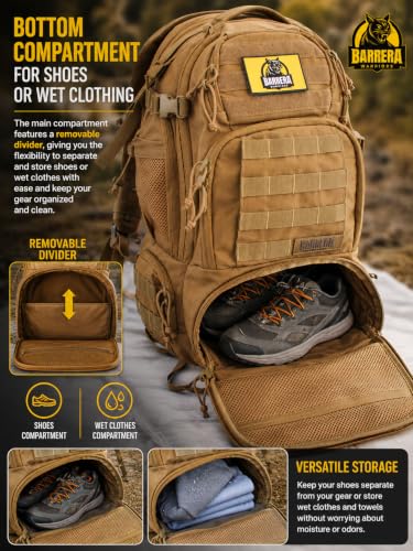 BARRERA Tactical Backpack 50L (Coyote Brown / 50 L)