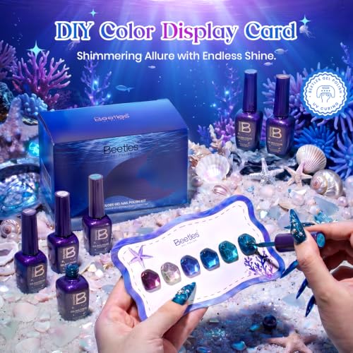 Beetles Blue Halloween Cat Eye Gel Nail Polish Set (A - Blue Purple Green | Siren Song)