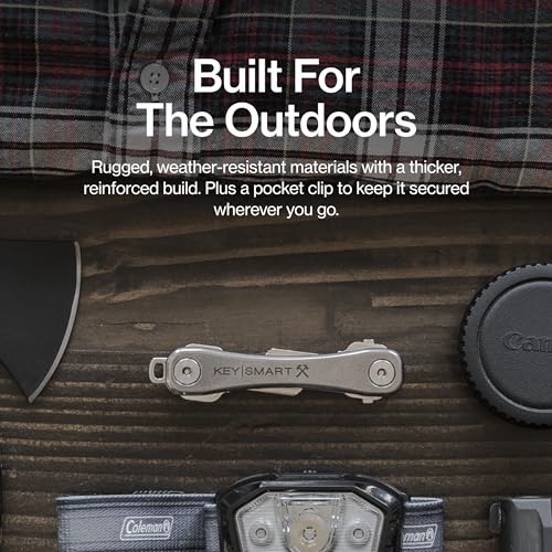 KeySmart Rugged Keychain Multitool Key Holder (Titanium / 2 Pack)