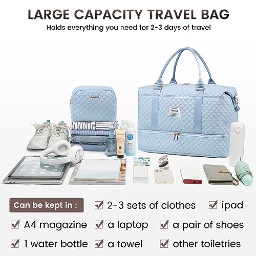 Travel Duffle Bag (Light Blue / Large-2 Pcs)