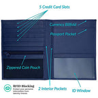 Deluxe Personalized Monogrammed Navy RFID Leather Passport Wallet (Navy / Deluxe)