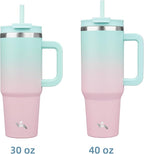 40 oz Tumbler with Handle and 2 Straws, 2 in 1 Lid Insulated Water Bottle - Image 3
