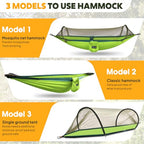 Ultra Light Travel Camping Hammock Pop (Light Green/Dark Green)