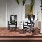 Outdoor Rocking Chairs Set of 2 (Black / 2 pack)