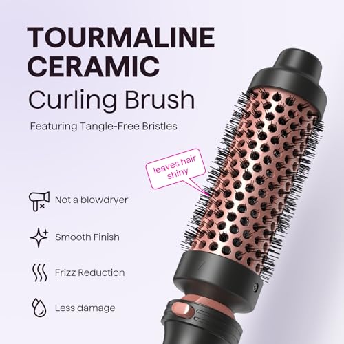 5 in 1 Curling Wand Set with Thermal Brush & 0.5" (Classic Rose Gold)