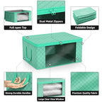 Blanket Storage Bags with Clear Window (3 Pack Large / Teal)