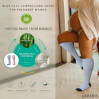 Wide Calf Compression Socks for Women Plus Size Pregnancy Cute Fun 15 (3 Pair-polkadots / 5X-Large)