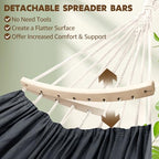 Cotton Hammock 8.9x4.9ft Holds Up to 660lbs Prevents Side (Dark Grey / 270x150cm)
