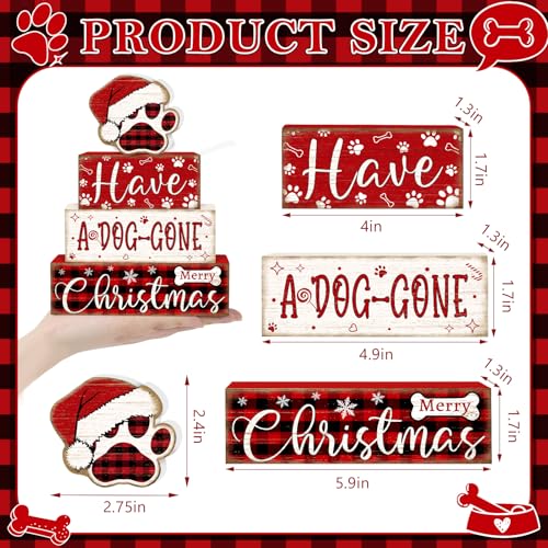 Tiered Tray Decor Set (Christmas Dog)