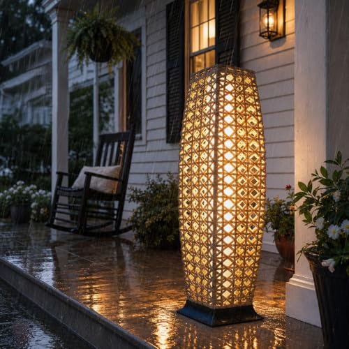 Outdoor Floor Lamp Solar Lantern (1 PC Large / Diamond Natural)