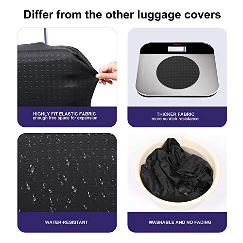 Travel Suitcase Protector elastic sleeve Cover 19" (Black / S(Fits to 19"-20" Trolley Case))