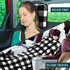 Travel Blanket Pillow (Checker White / 60 x 43 inches)