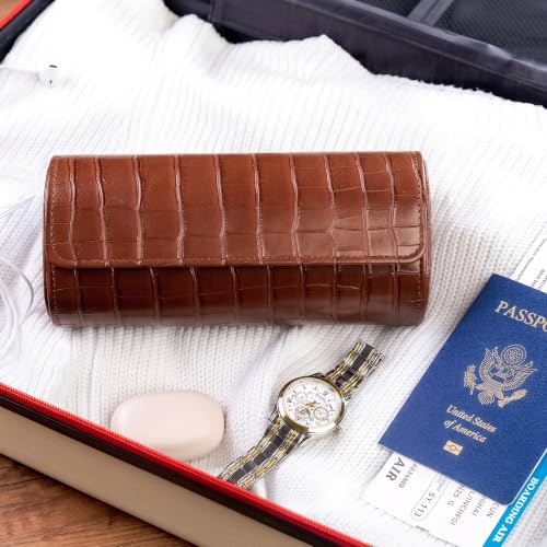 3 Watch Travel Case (Dark Brown / 3 Slot)