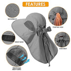 Womens Sun Hat UV Protection (One Size / Drak Grey)