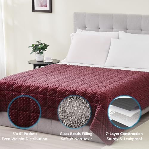 Weighted Blanket for Adult (24-garnet / 60" x 80" | 20lbs)