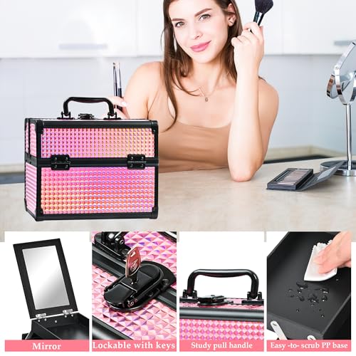 Makeup Case Organizer (Black Bright Pink)