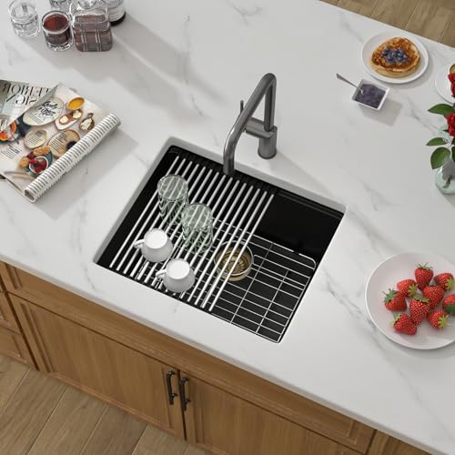 21 Inch Black Undermount Bar Sink Workstation (Black / 21x18 inches)
