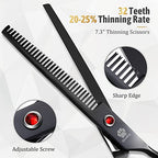 Dog Grooming Scissors Kit with Safety Round Tips (Professional Set 5 in 1)