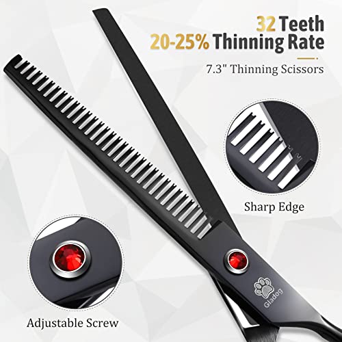 Dog Grooming Scissors Kit with Safety Round Tips (Professional Set 5 in 1)