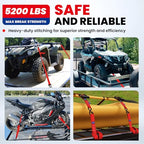 MOCA Heavy Duty Ratchet Straps Tie Down 4 Pack 1.6" x 8 ft (Red / 8ft)