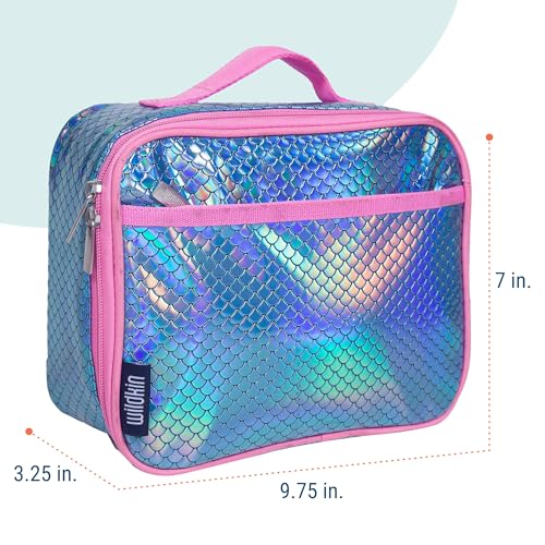 Kids Insulated Lunch Box (9.75 x 7 x 3.25 inches / Mermaid Scales)