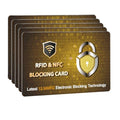 5 Pack RFID Blocking Card for Credit Debit ID Card (Golden PL)