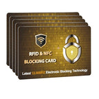 5 Pack RFID Blocking Card for Credit Debit ID Card (Golden PL)