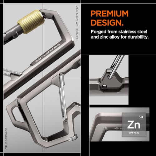 Life EDC Carabiner Key Ring Clip (Keychain Clip / Gunmetal (Gen 2))
