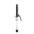 HOT TOOLS Pro Artist Nano Ceramic 1 Inch Curling Iron, Dual Voltage Curling Wand, For Bouncy Curls, Black/White