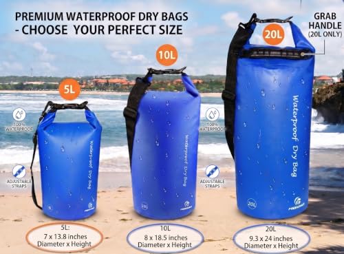 Waterproof Dry Bag with Double Zip (10L / Without Window / Navy Blue)