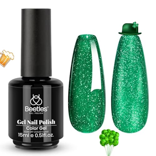 Beetles Green Gel Nail Polish (H - Flakie Green | EverGleam)