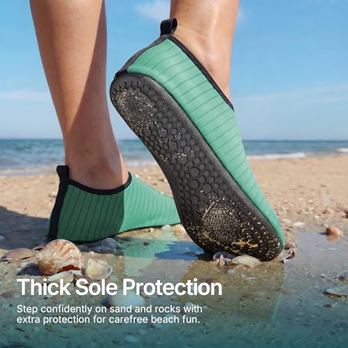 Water Shoes for Women Men Quick (5-6 Women/4-5 Men / Green-w001)