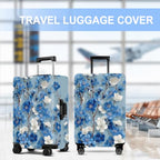 Blue Blossoms Luggage Cover Washable Suitcase Protector Anti (Blue Blossoms / XL(32-34inch suitcase))