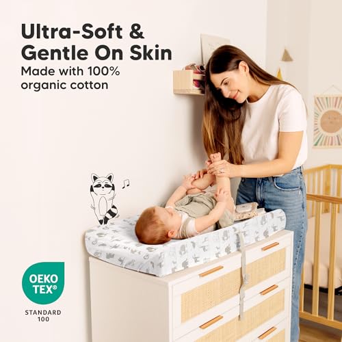 2 Pack Organic Changing Pad Covers for Girl (Savannah)