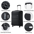 20 Inch Expandable Carry On Luggage 22x14x9 Airline Approved Softside Suitcases with Wheels Lightweight Travel Luggage Rolling Suitcase with Lock for Men and Women (Dark Gray / 20 Inch)