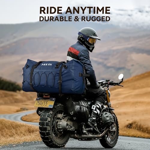 Waterproof Duffel Bag Motorcycle Dry Bag Backpack (Dark Blue / 80L)