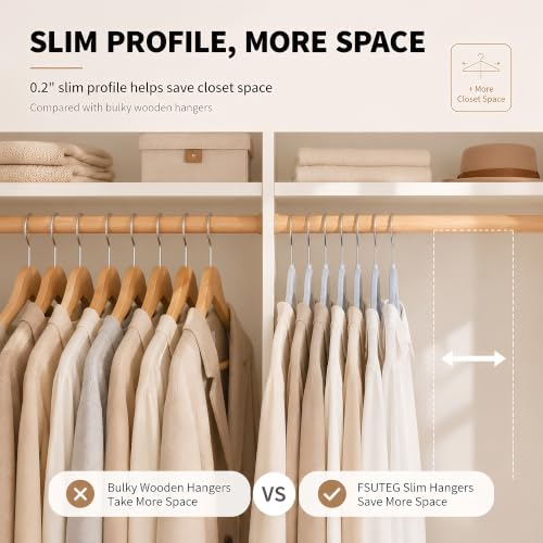 50 Pack Plastic Clothes Hangers (Gray / Grey-50pack)