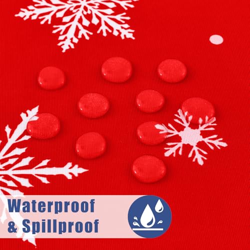 2 Pack Rectangle Spandex 6FT Elastic Fitted Christmas Tablecloth (White & Red / 72" x 30" (Rectangular))