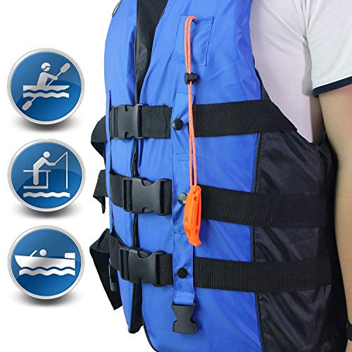 Emergency Whistles with Lanyard Safety Whistle Survival Shrill Loud Blast for Kayak Life Vest Jacket Boating Fishing Boat Camping Hiking Hunting Rescue Signaling Kids Lifeguard Plastic 2 Pack (Orange)