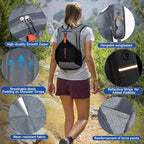 15L Hiking Backpack for Men Women Lightweight Foldable Small Daypack for Travel Camping Outdoor (Grey and Black / 15l)