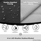 Large Waterproof Outdoor Stadium Blanket (01 - Stadium Black)