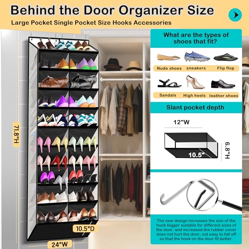 10 Tier Over the Door Shoe Organizer (White)