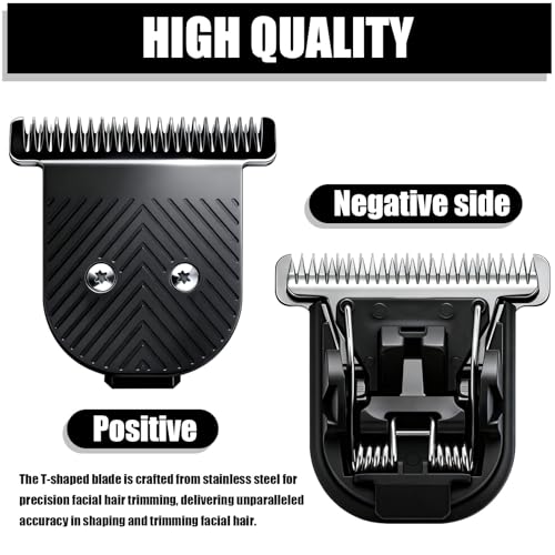 Premium Stainless Steel T Blade Replacement for MANSCAPED The Beard Hedger (Black-2)